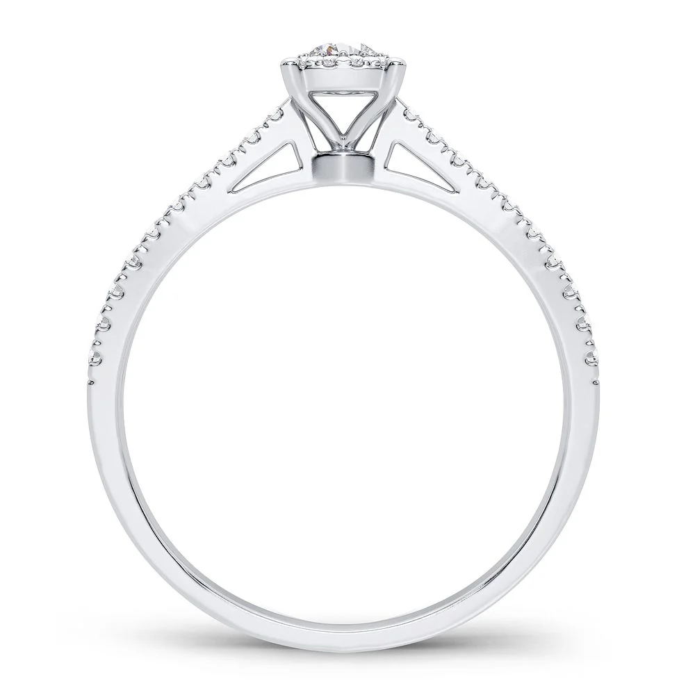 Luminous Elegance" - 10K White Gold 0.09CT Diamond Ring - Image 3