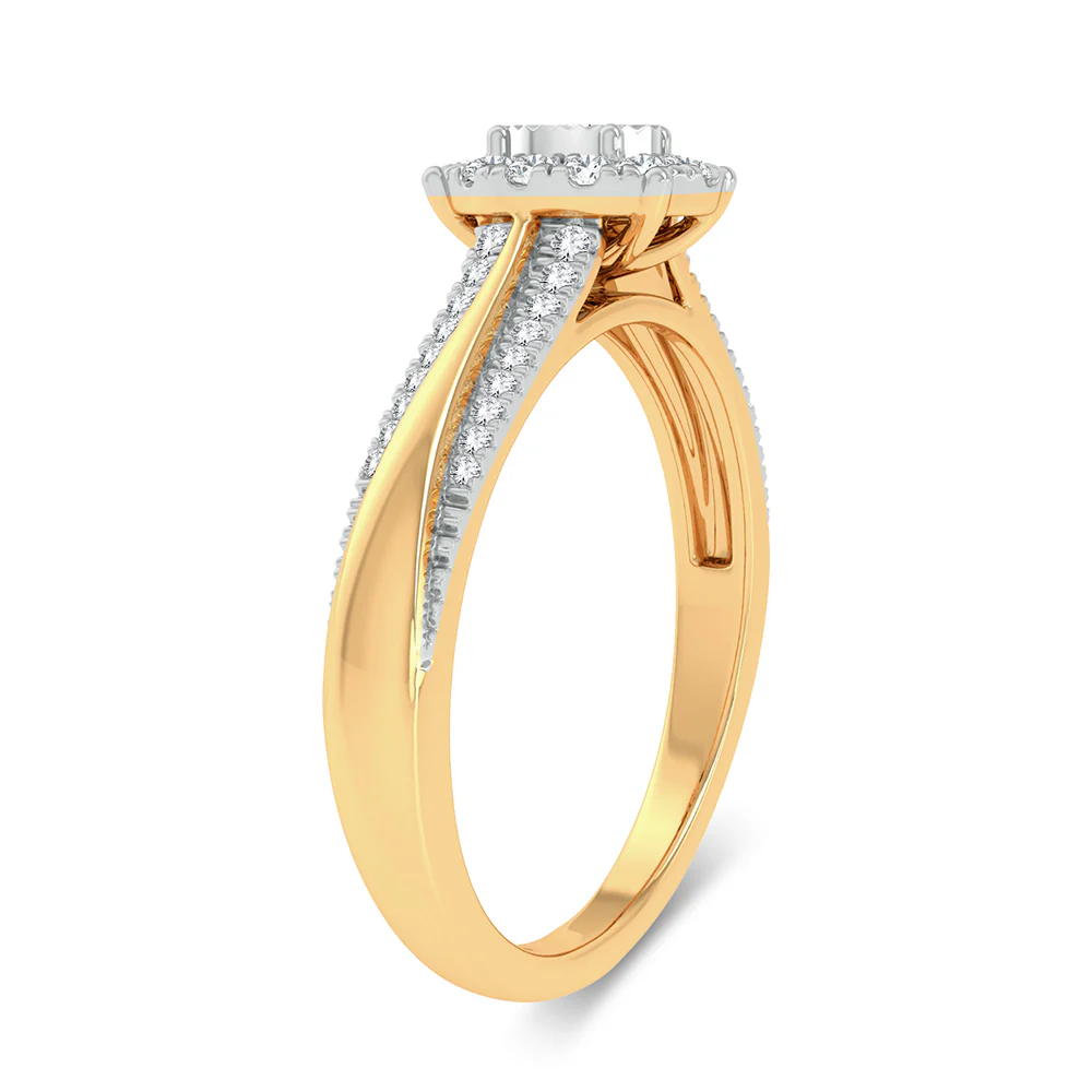 Sunlit Sparkle: 10K Yellow Gold 0.15ct Diamond Ring - Image 3
