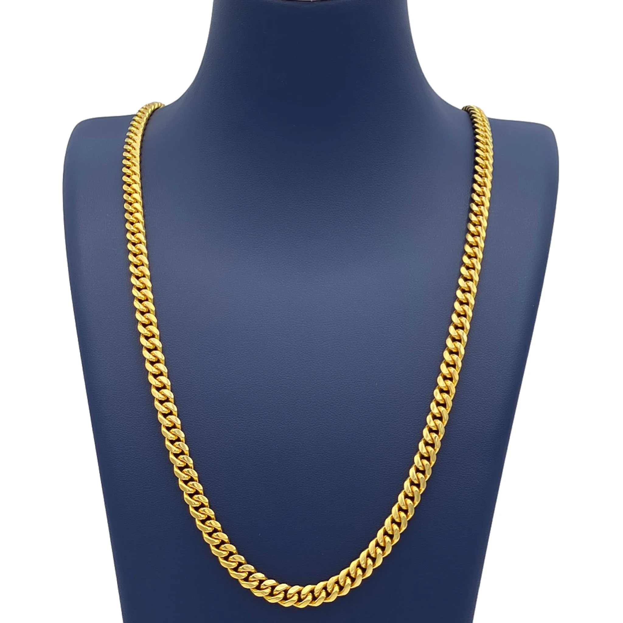 10K Solid Yellow Gold Cuban Link Chains From 6 mm to 9 mm - Image 3