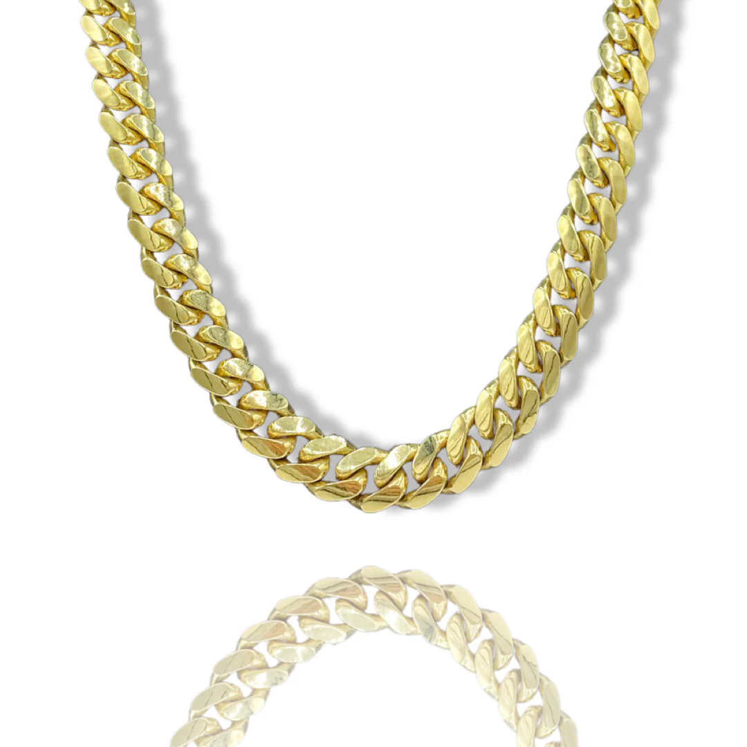 10K Solid Yellow Gold Cuban Link Chains From 6 mm to 9 mm - Image 5