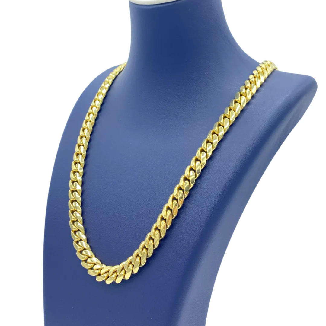 10K Solid Yellow Gold Cuban Link Chains From 6 mm to 9 mm - Image 6