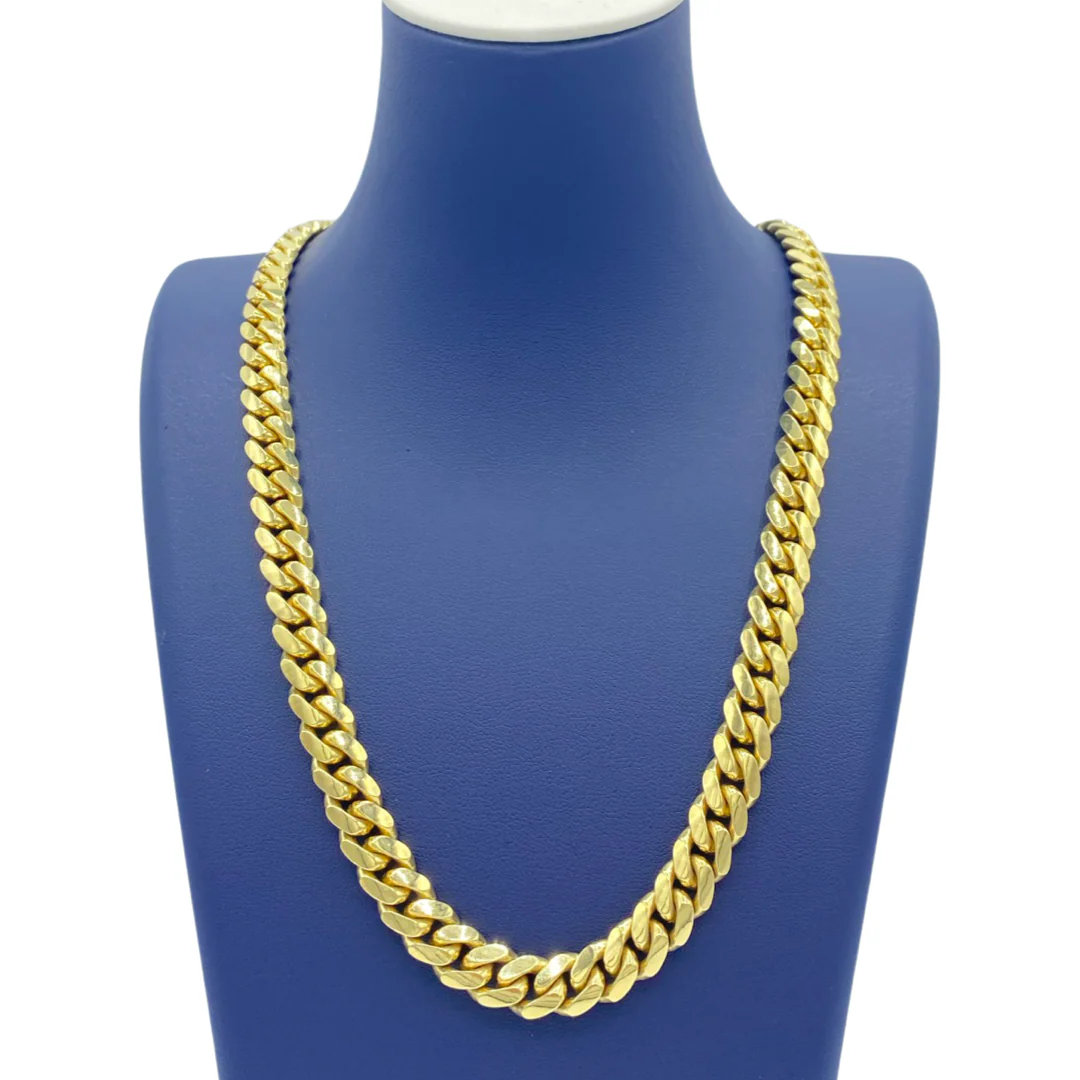 10K Solid Yellow Gold Cuban Link Chains From 6 mm to 9 mm - Image 7