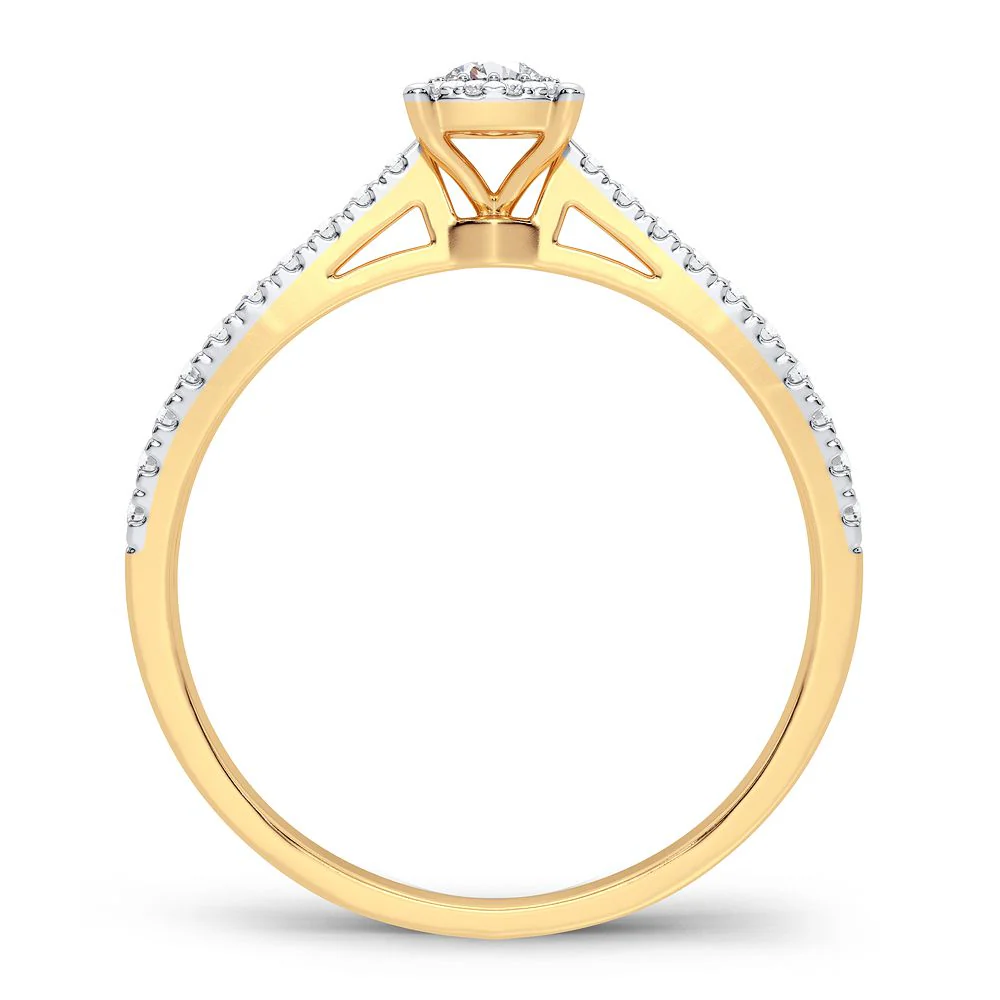 Radiant Whisper - 14K 0.09 CT Diamond Engagement Ring - Image 3