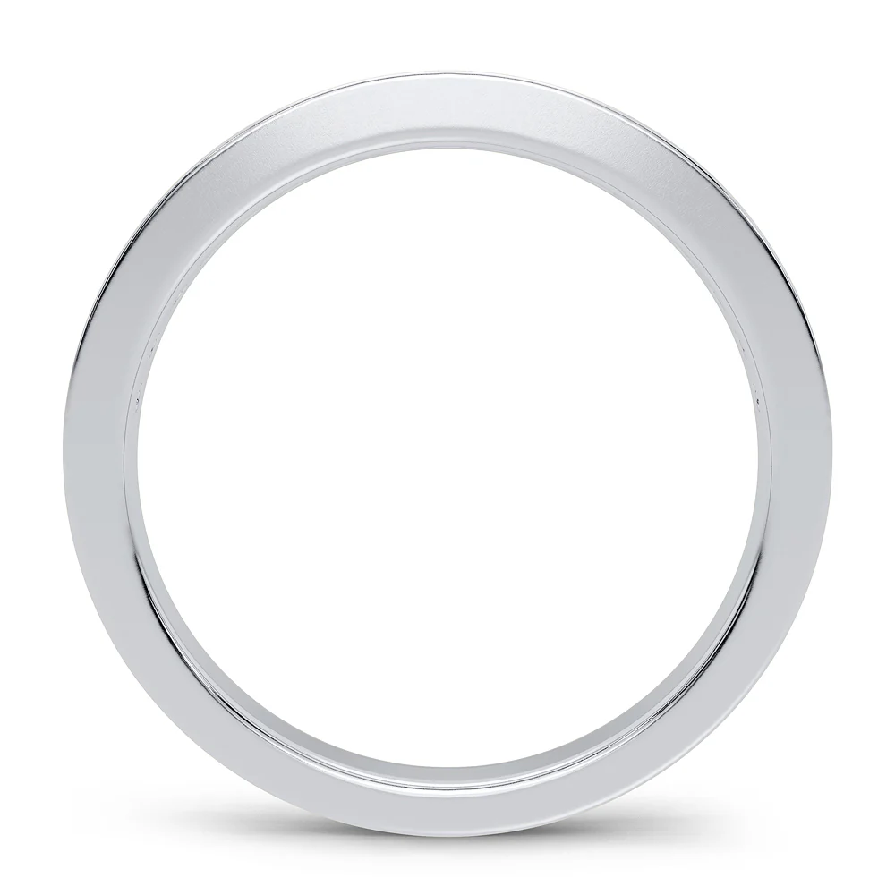 Crimson Serenade - 14K White Gold 0.12CT Diamond and Gemstone Band - Image 3