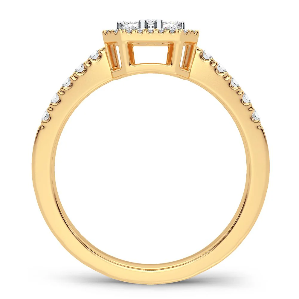 Golden Elegance - 14K 0.50CT Diamond Engagement Ring - Image 3