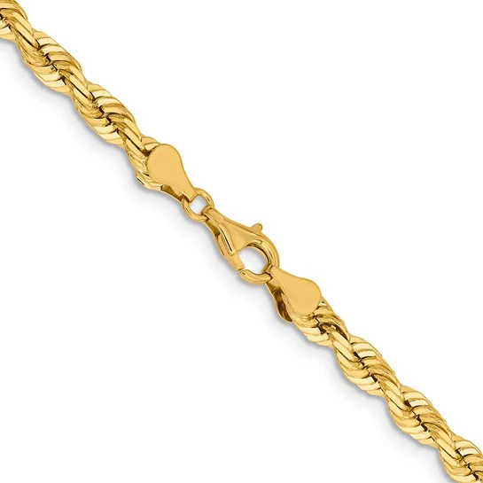 14K Solid Yellow Gold Rope Link Chain - Image 10