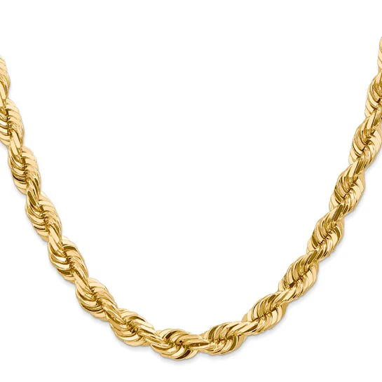 14K Solid Yellow Gold Rope Link Chain - Image 11