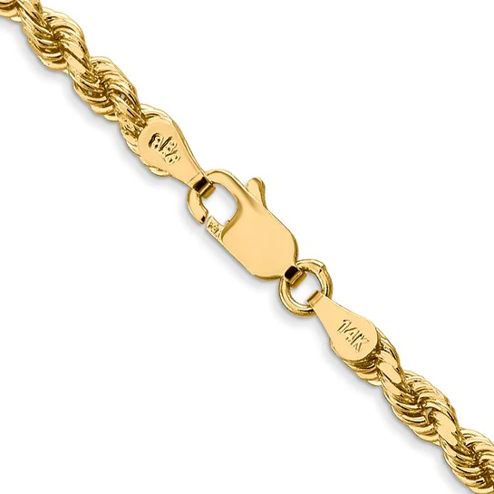 14K Solid Yellow Gold Rope Link Chain - Image 3