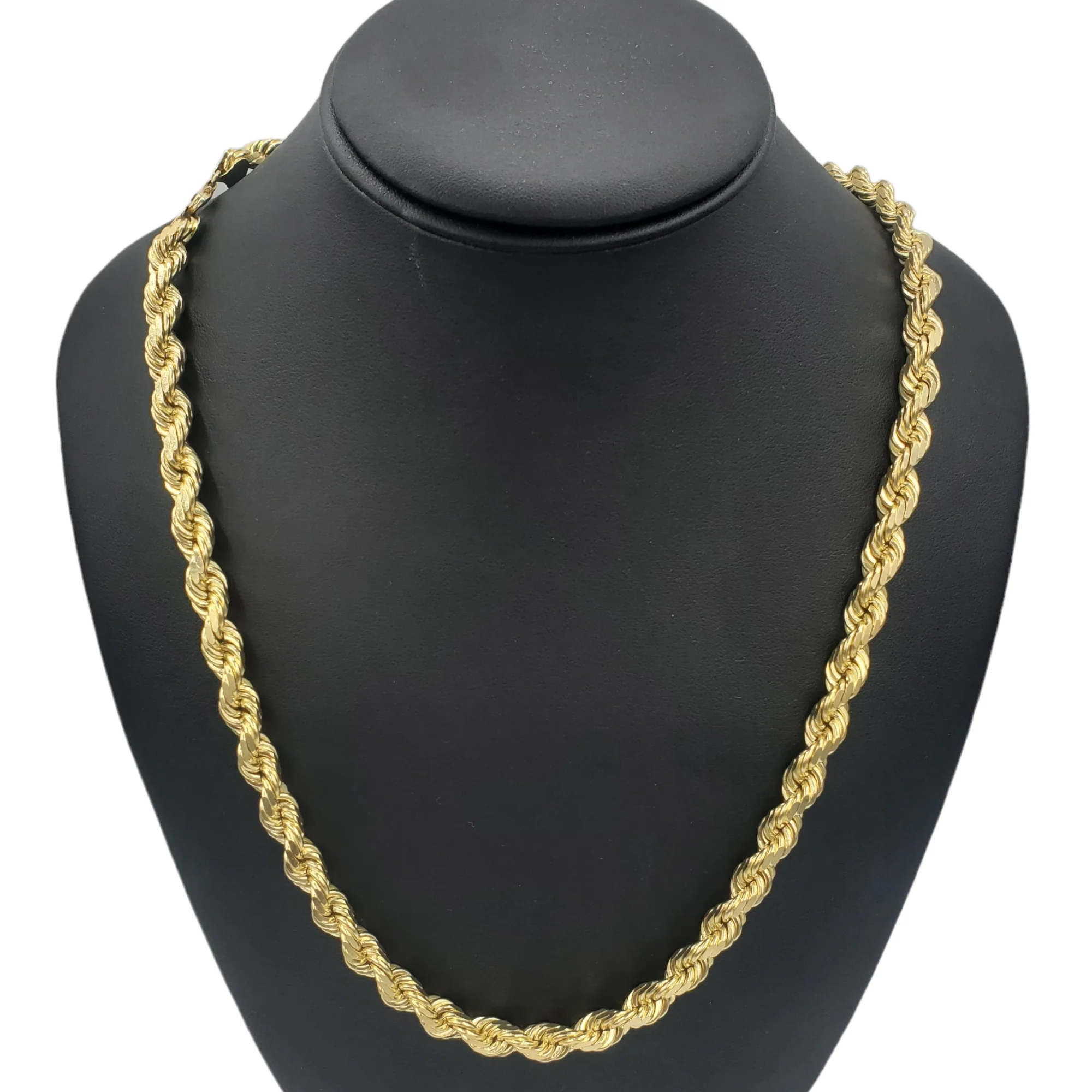 14K Solid Yellow Gold Rope Link Chain - Image 4