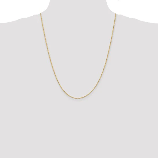 14K Solid Yellow Gold Rope Link Chain - Image 5