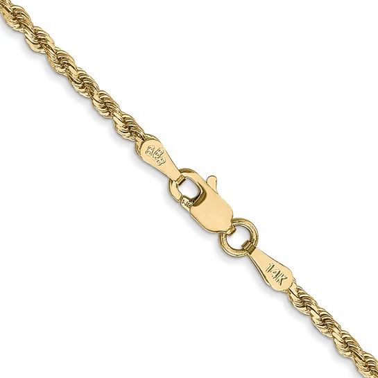 14K Solid Yellow Gold Rope Link Chain - Image 6