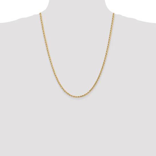 14K Solid Yellow Gold Rope Link Chain - Image 8