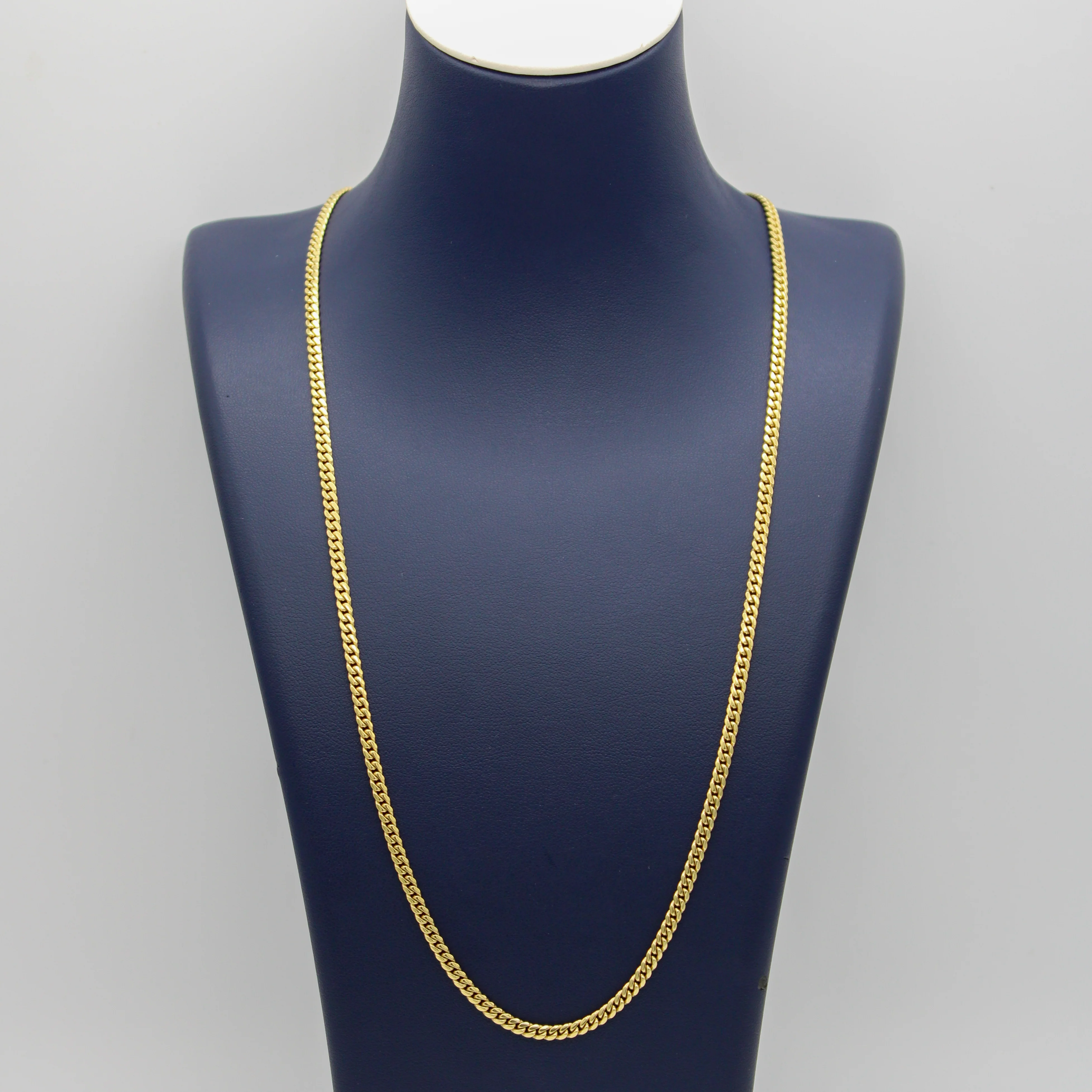 10K Solid Yellow Gold Cuban Link Chain From 3 mm to 5 mm - Image 3
