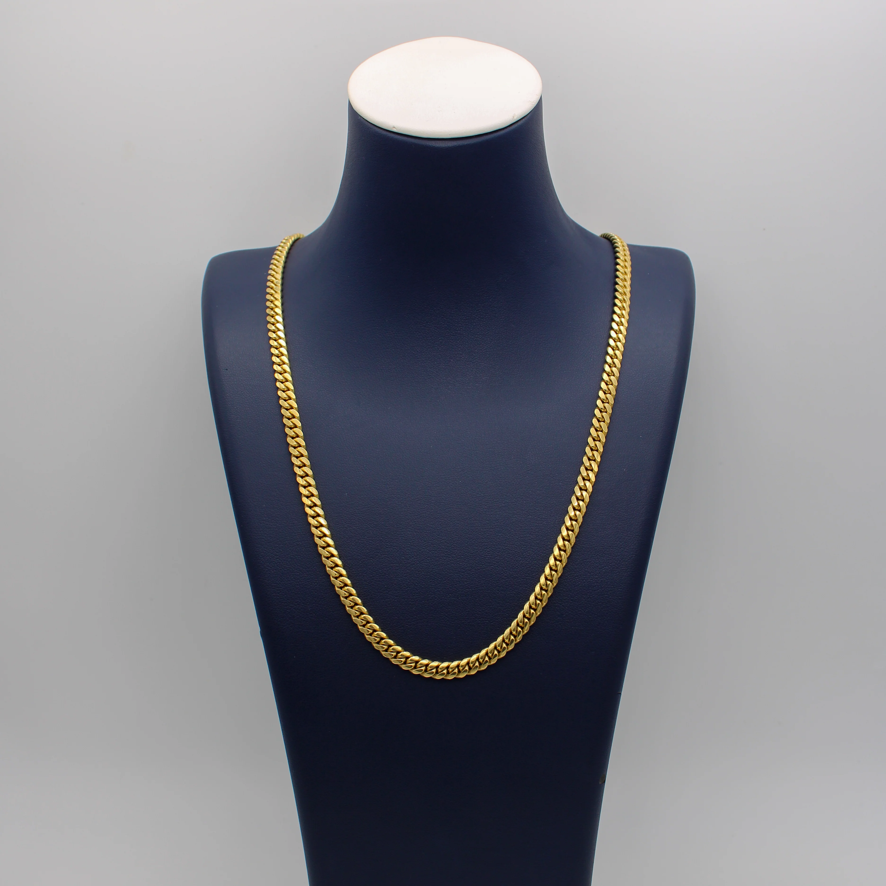 10K Solid Yellow Gold Cuban Link Chain From 3 mm to 5 mm - Image 7