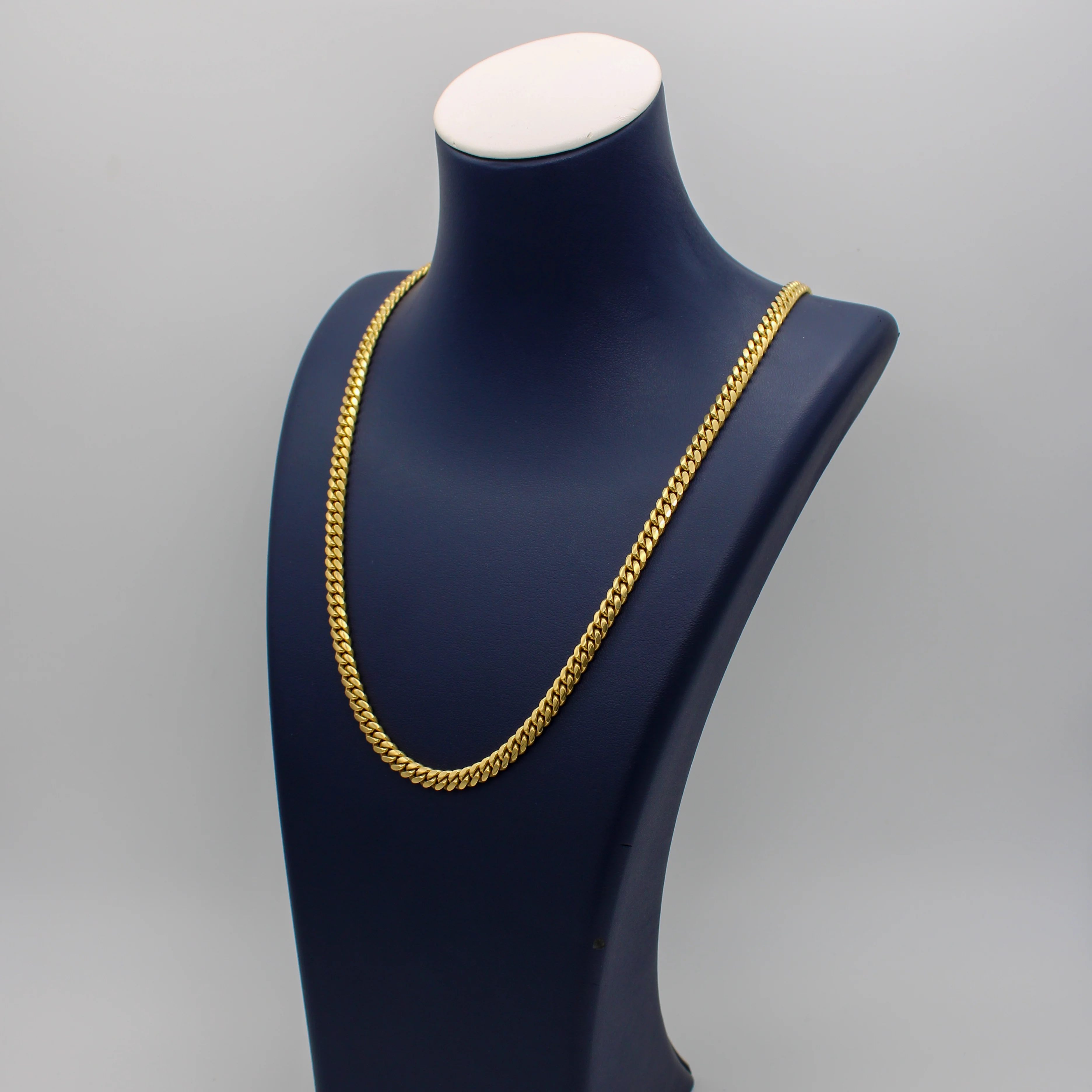 10K Solid Yellow Gold Cuban Link Chain From 3 mm to 5 mm - Image 8