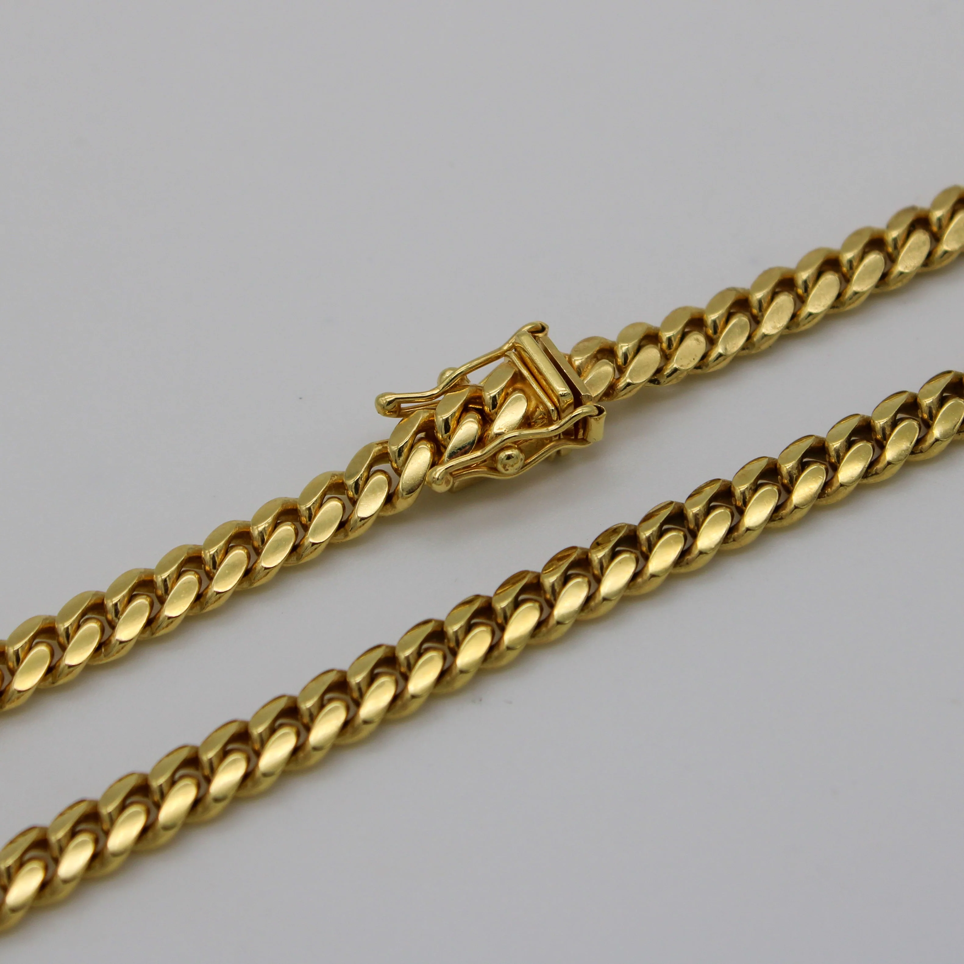 14K Solid Yellow Gold Cuban Link Chain From 3 mm to 5 mm - Image 10