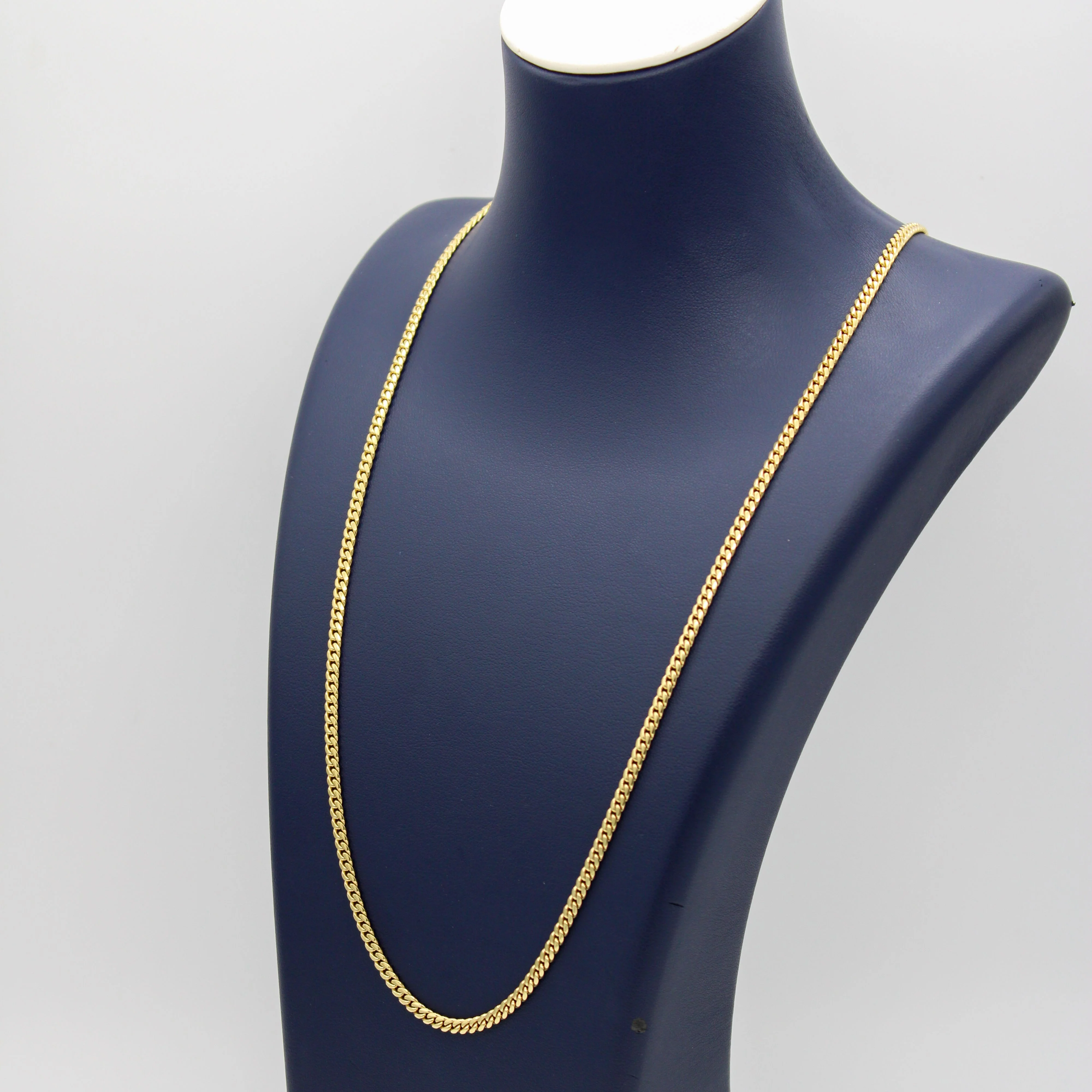 14K Solid Yellow Gold Cuban Link Chain From 3 mm to 5 mm - Image 4