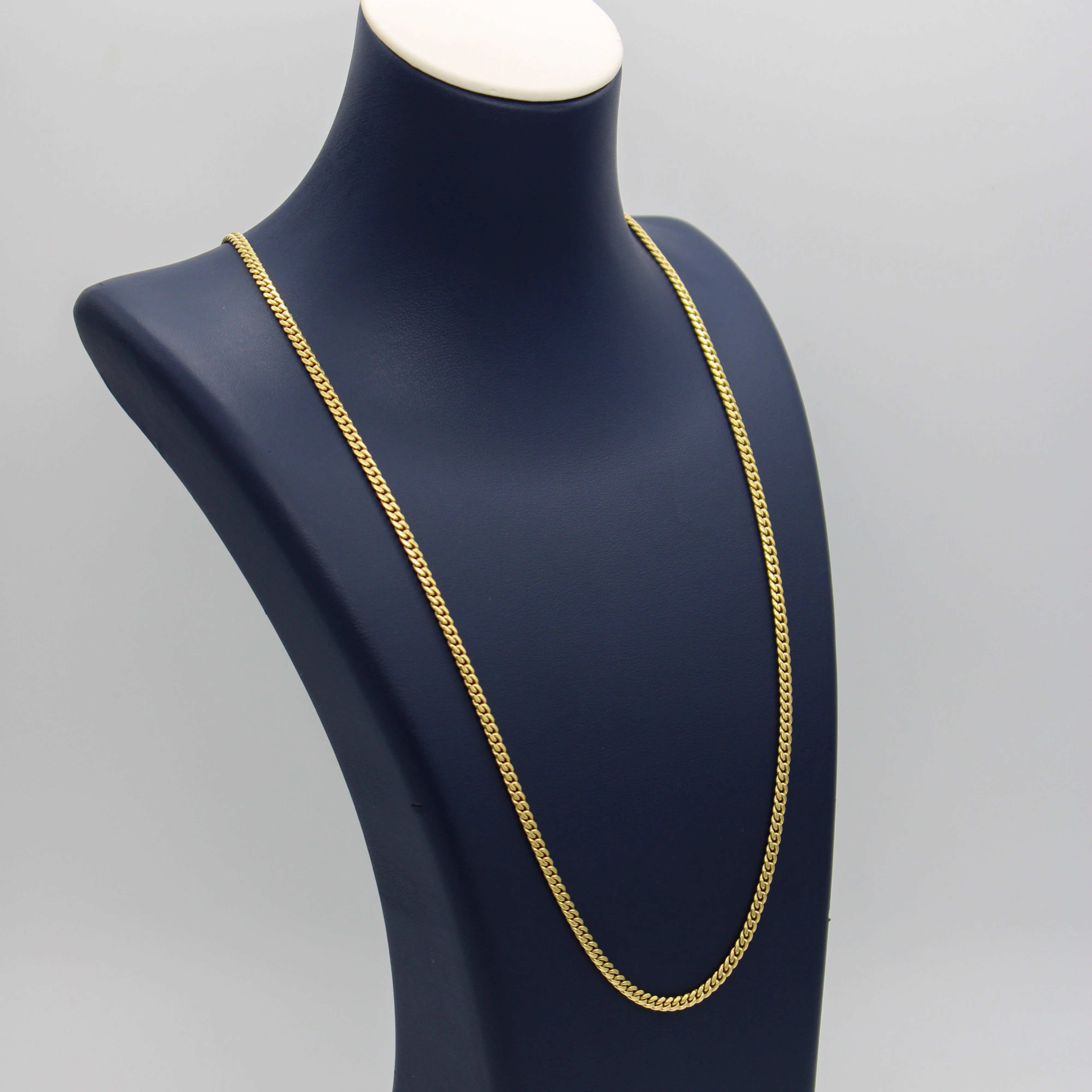 14K Solid Yellow Gold Cuban Link Chain From 3 mm to 5 mm - Image 5