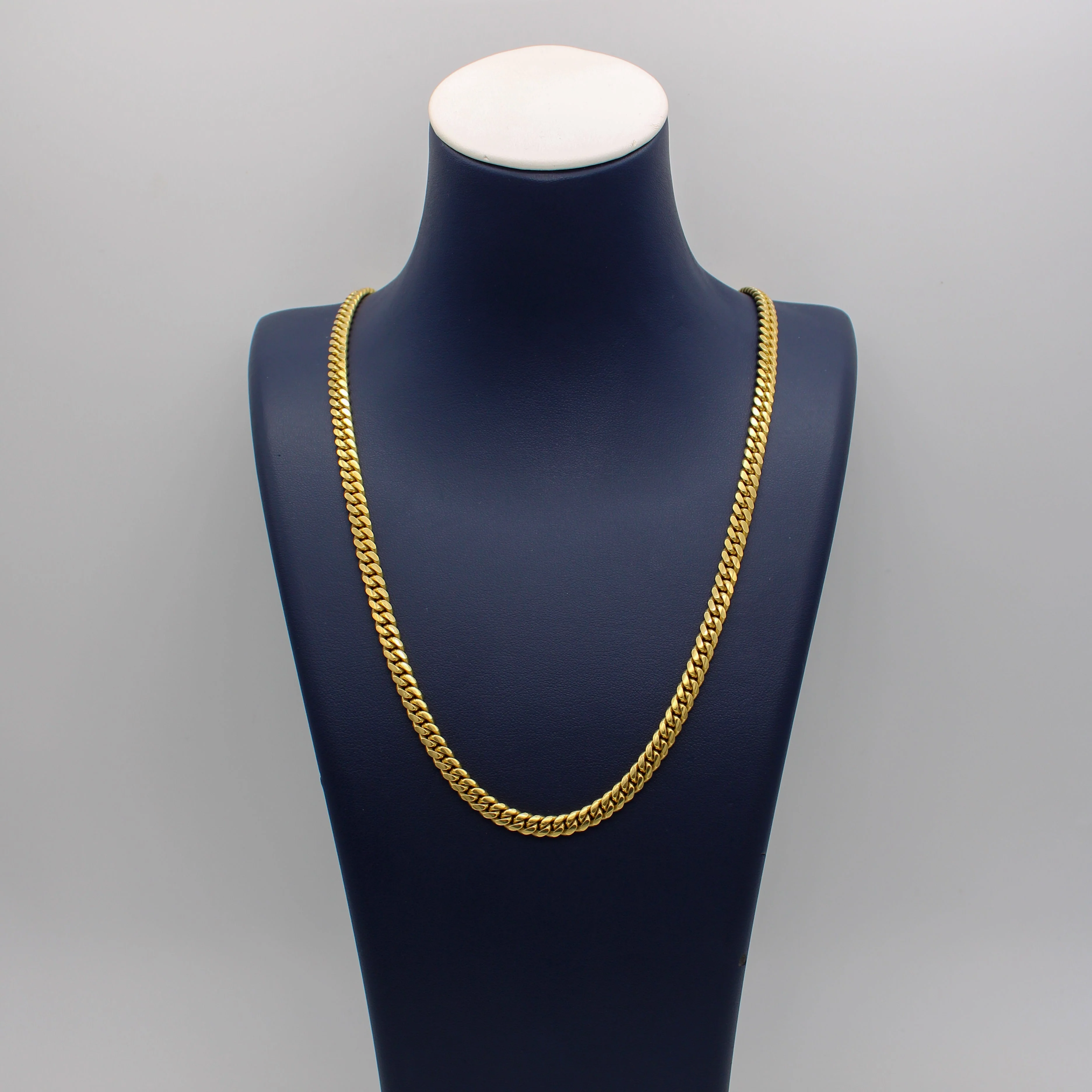 14K Solid Yellow Gold Cuban Link Chain From 3 mm to 5 mm - Image 7