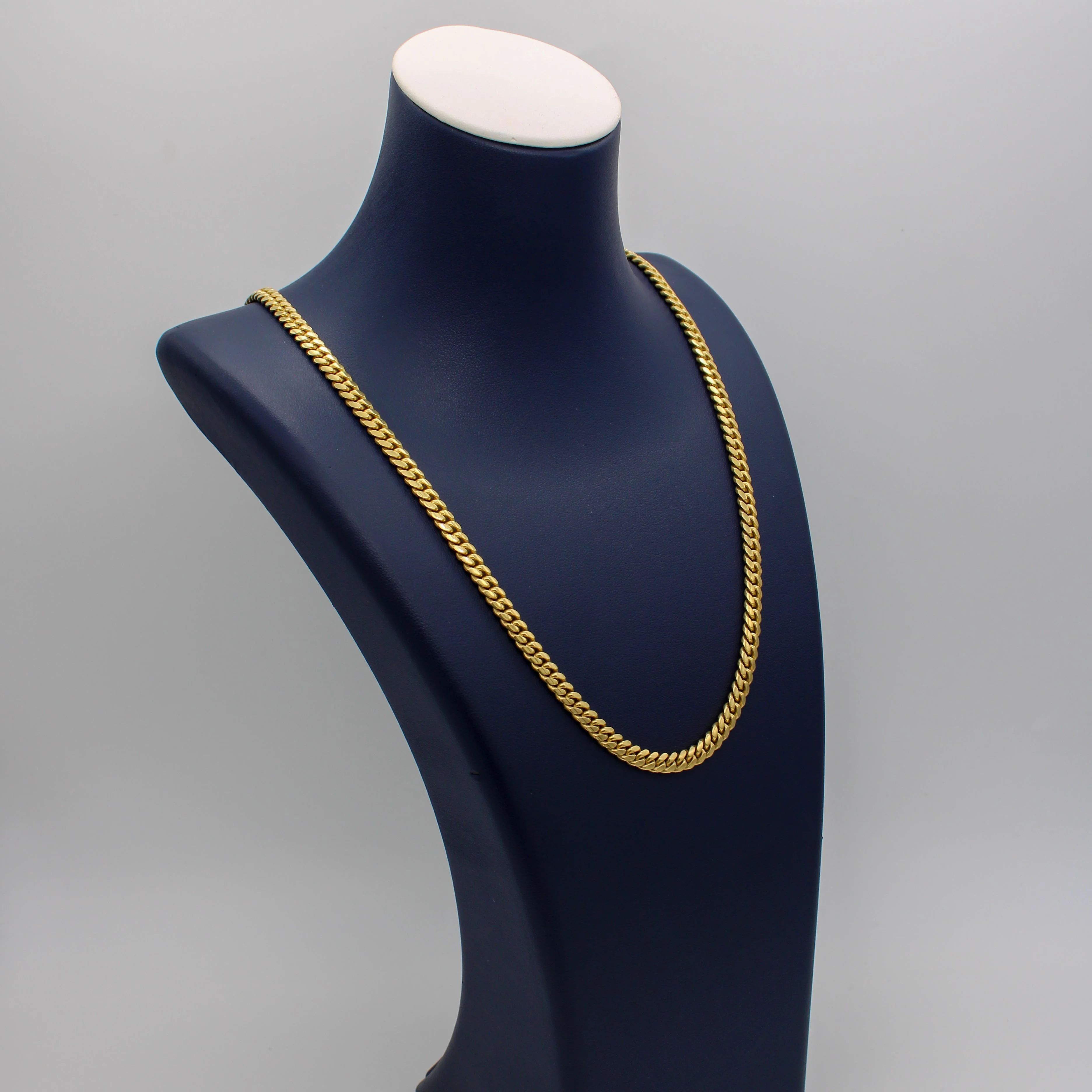 14K Solid Yellow Gold Cuban Link Chain From 3 mm to 5 mm - Image 9