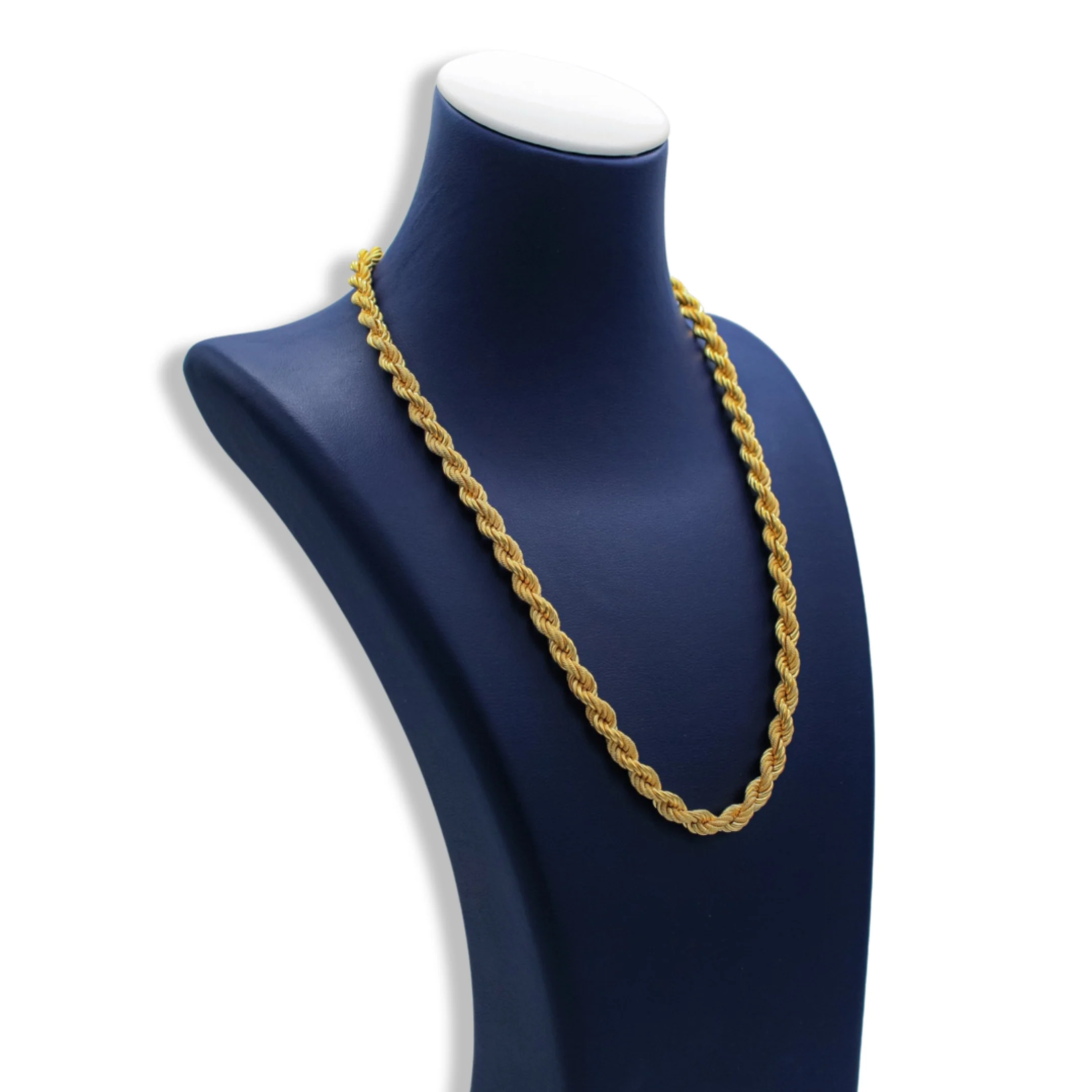 5 mm Rope Chain Necklace In 18K Yellow Semi-Hollow Gold - Image 4