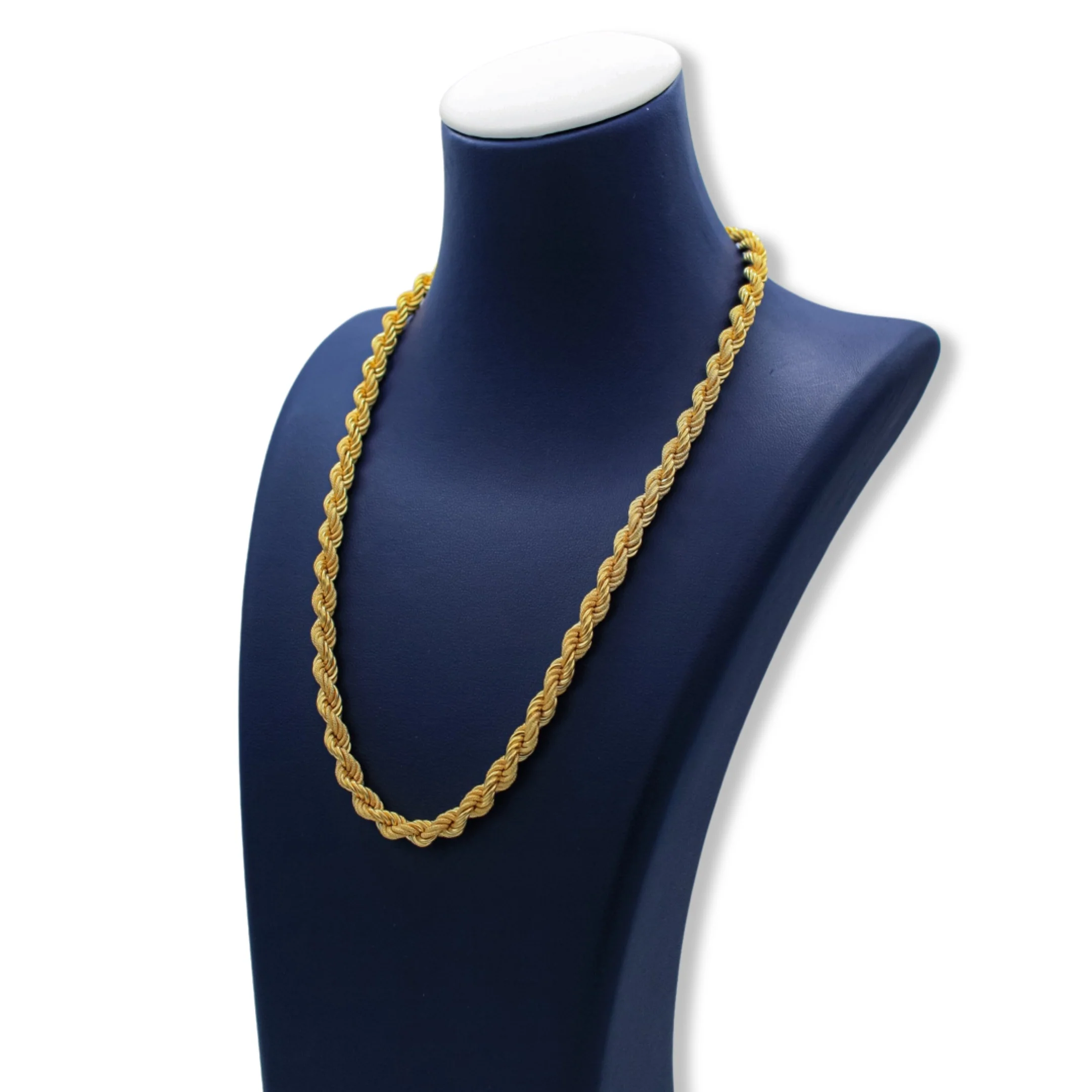 5 mm Rope Chain Necklace In 18K Yellow Semi-Hollow Gold - Image 5