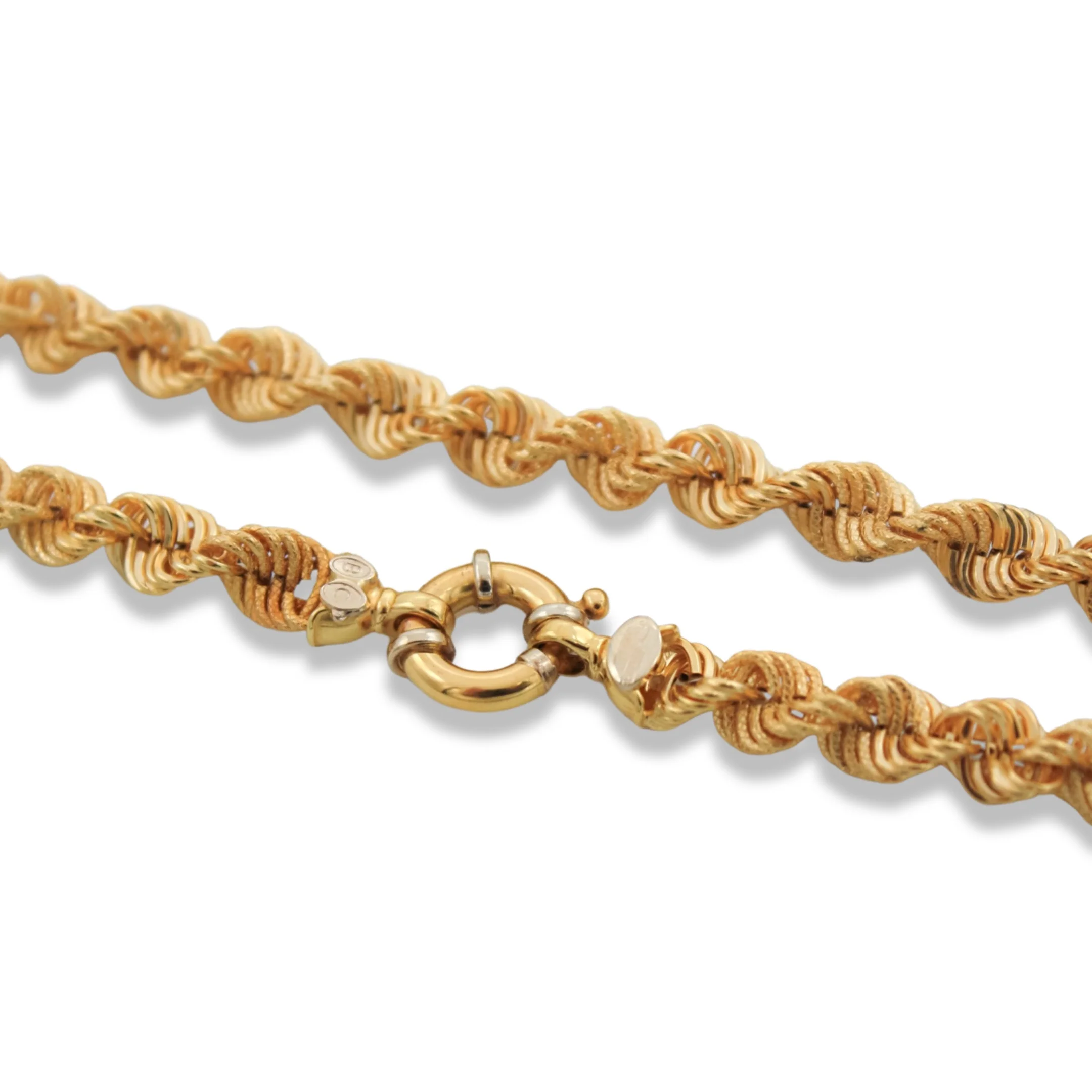 7 mm Rope Link Chain In 18K Yellow Semi Solid Gold - Image 3