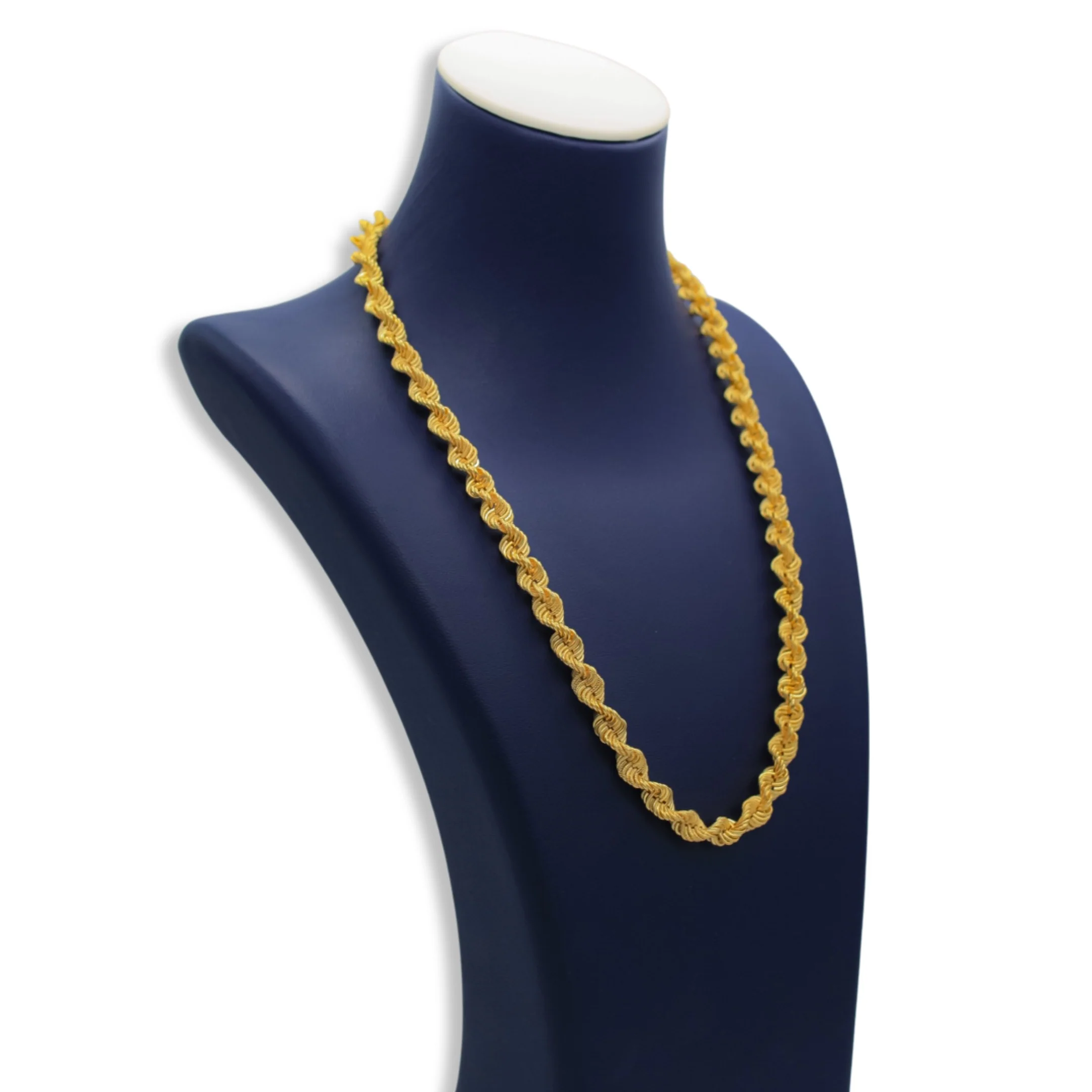 7 mm Rope Link Chain In 18K Yellow Semi Solid Gold - Image 6