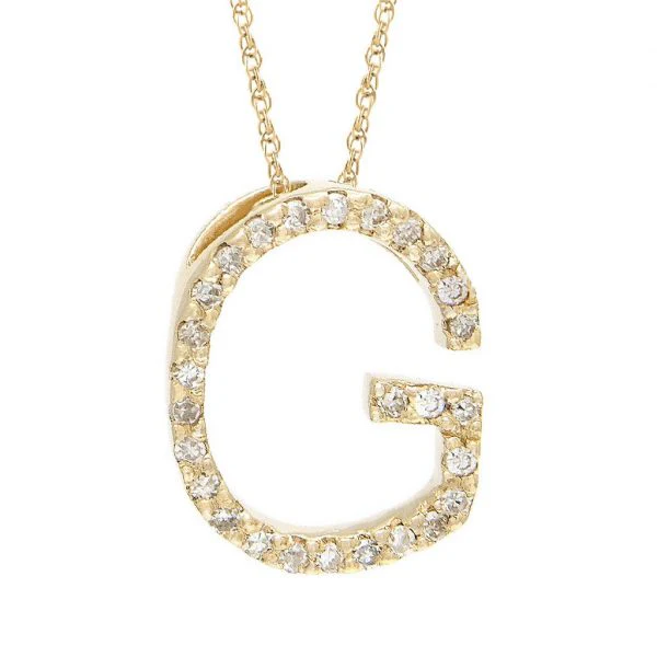 All Diamond Letter Charm Necklace, Big: A-Z - Image 16