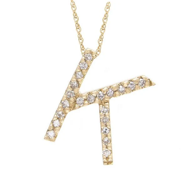 All Diamond Letter Charm Necklace, Big: A-Z - Image 24
