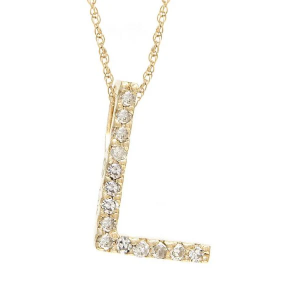 All Diamond Letter Charm Necklace, Big: A-Z - Image 26