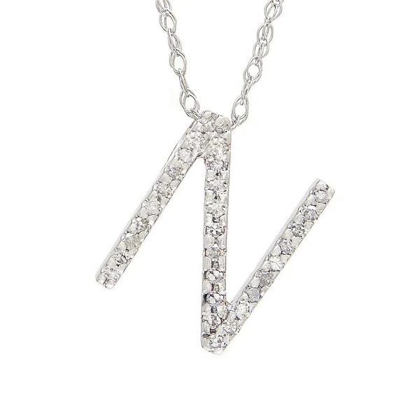 All Diamond Letter Charm Necklace, Big: A-Z - Image 29