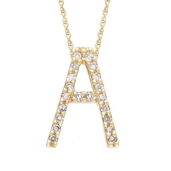 All Diamond Letter Charm Necklace, Big: A-Z - Image 3