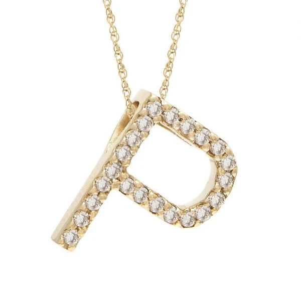 All Diamond Letter Charm Necklace, Big: A-Z - Image 34