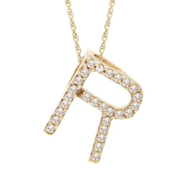 All Diamond Letter Charm Necklace, Big: A-Z - Image 38