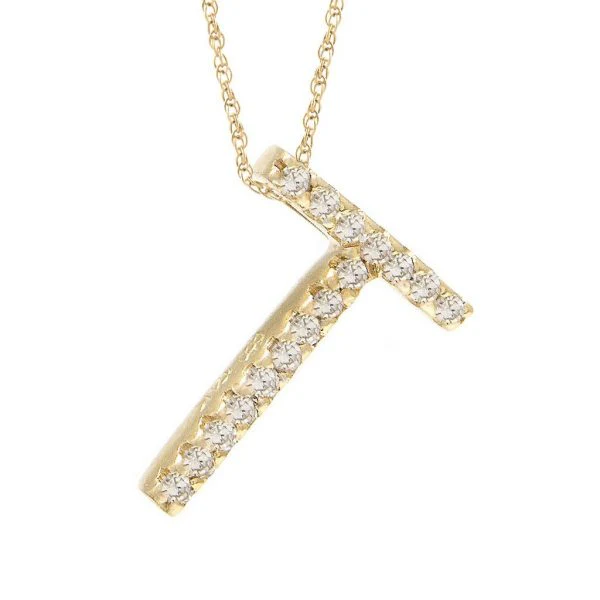 All Diamond Letter Charm Necklace, Big: A-Z - Image 42