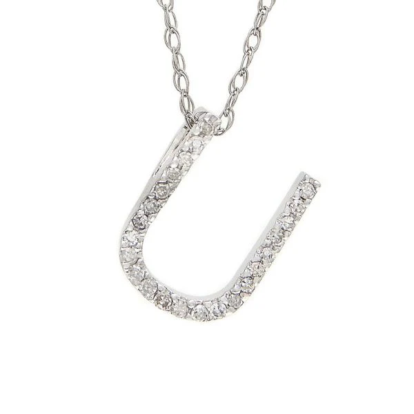 All Diamond Letter Charm Necklace, Big: A-Z - Image 43