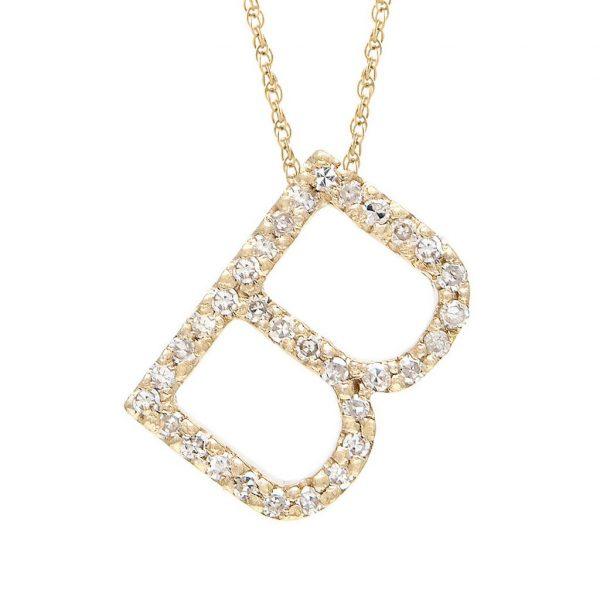 All Diamond Letter Charm Necklace, Big: A-Z - Image 6