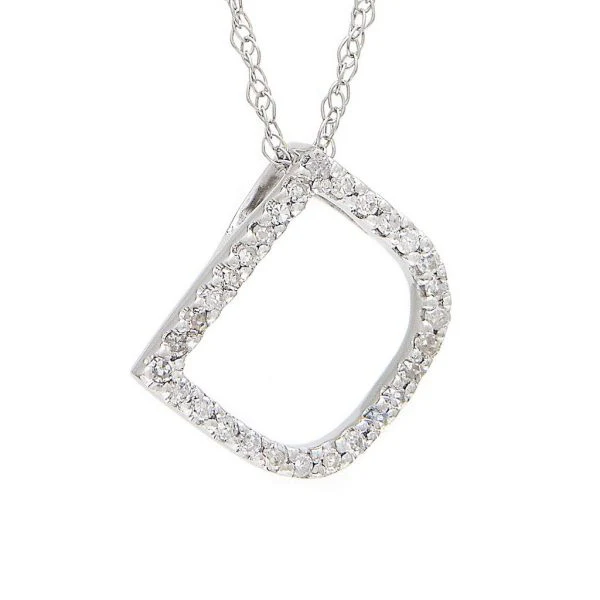 All Diamond Letter Charm Necklace, Big: A-Z - Image 9