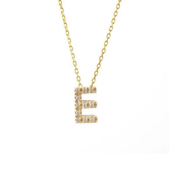 All Diamond Letter Charm Necklace: A-Z - Image 11