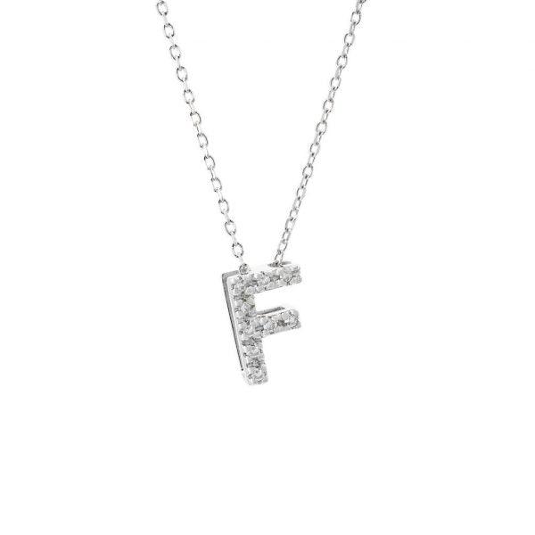 All Diamond Letter Charm Necklace: A-Z - Image 12