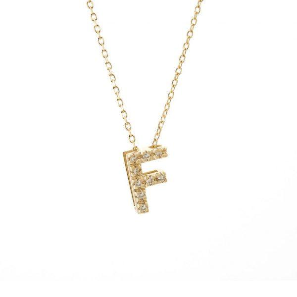All Diamond Letter Charm Necklace: A-Z - Image 13