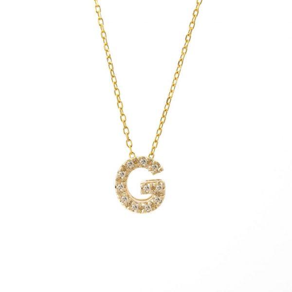 All Diamond Letter Charm Necklace: A-Z - Image 15