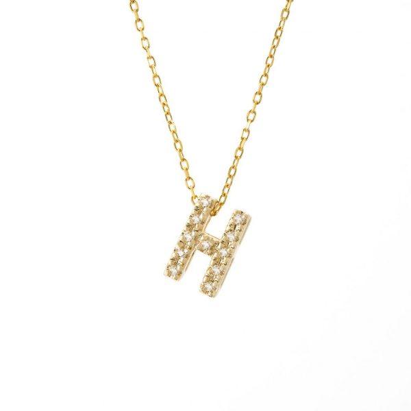 All Diamond Letter Charm Necklace: A-Z - Image 17