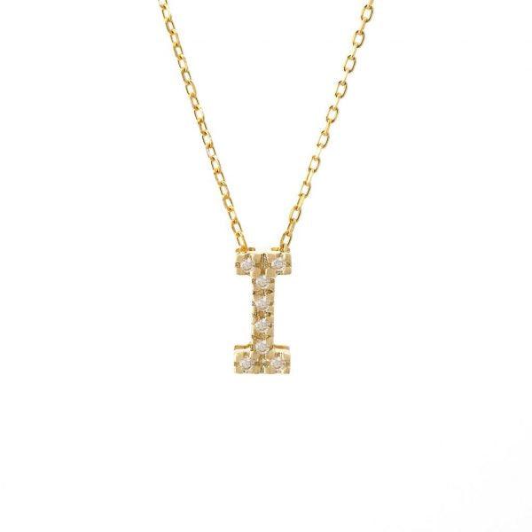 All Diamond Letter Charm Necklace: A-Z - Image 19