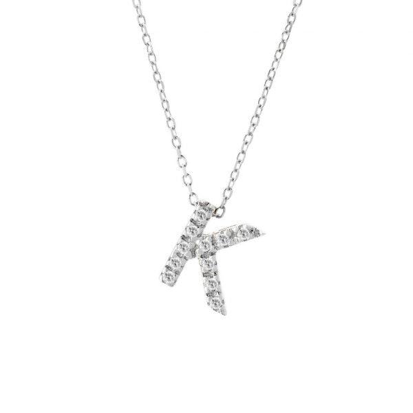 All Diamond Letter Charm Necklace: A-Z - Image 22