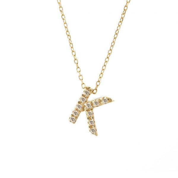 All Diamond Letter Charm Necklace: A-Z - Image 23