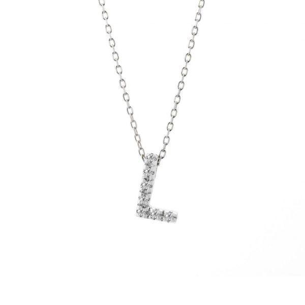 All Diamond Letter Charm Necklace: A-Z - Image 24