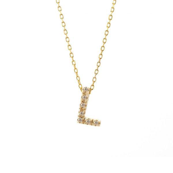 All Diamond Letter Charm Necklace: A-Z - Image 25