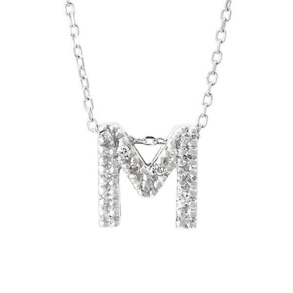 All Diamond Letter Charm Necklace: A-Z - Image 26
